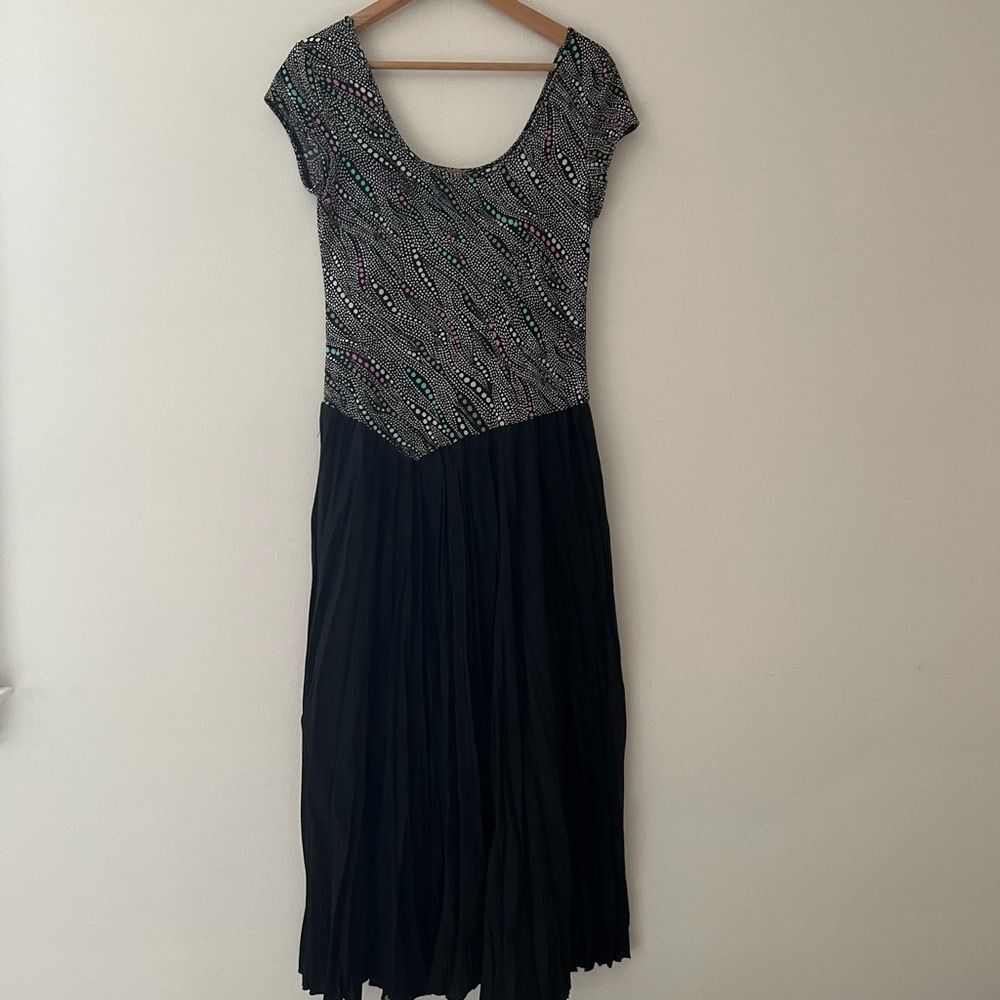 Acorn Vintage Y2K 90s Dress Drop Waist Asymmetrical Knit Broomstick Size Medium